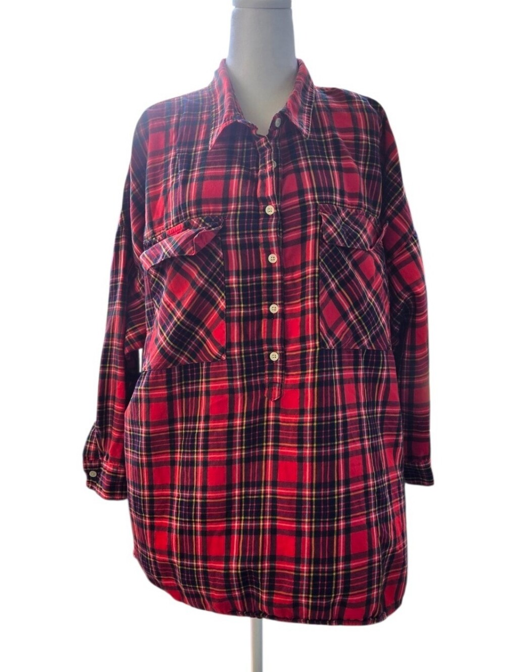 Old Navy Women's Size 3X Red/Black Check Blouse